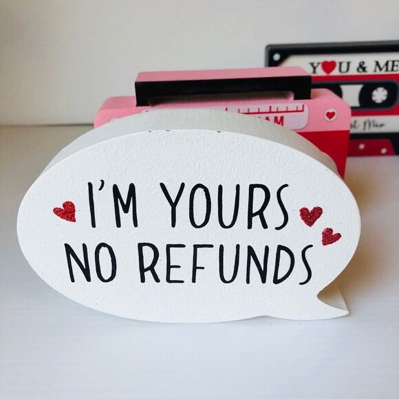 Hobby Lobby Valentine Day Wood Décor 80s Style Retro Cassette Tape Text Bubble - Picture 5 of 8